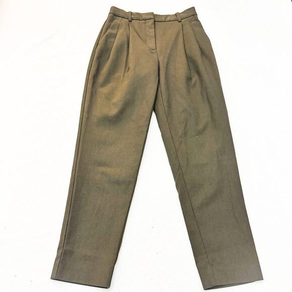 Babaton Olive Green Pleated Slacks Pants Skinny Fit Size 00 - Picture 2 of 9